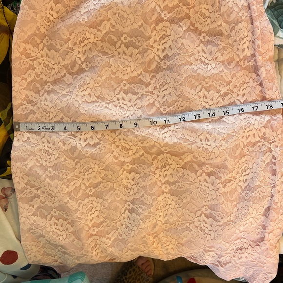 This is a vintage pink lace over satin two piece outfit from Sears and Robux - Picture 10 of 13